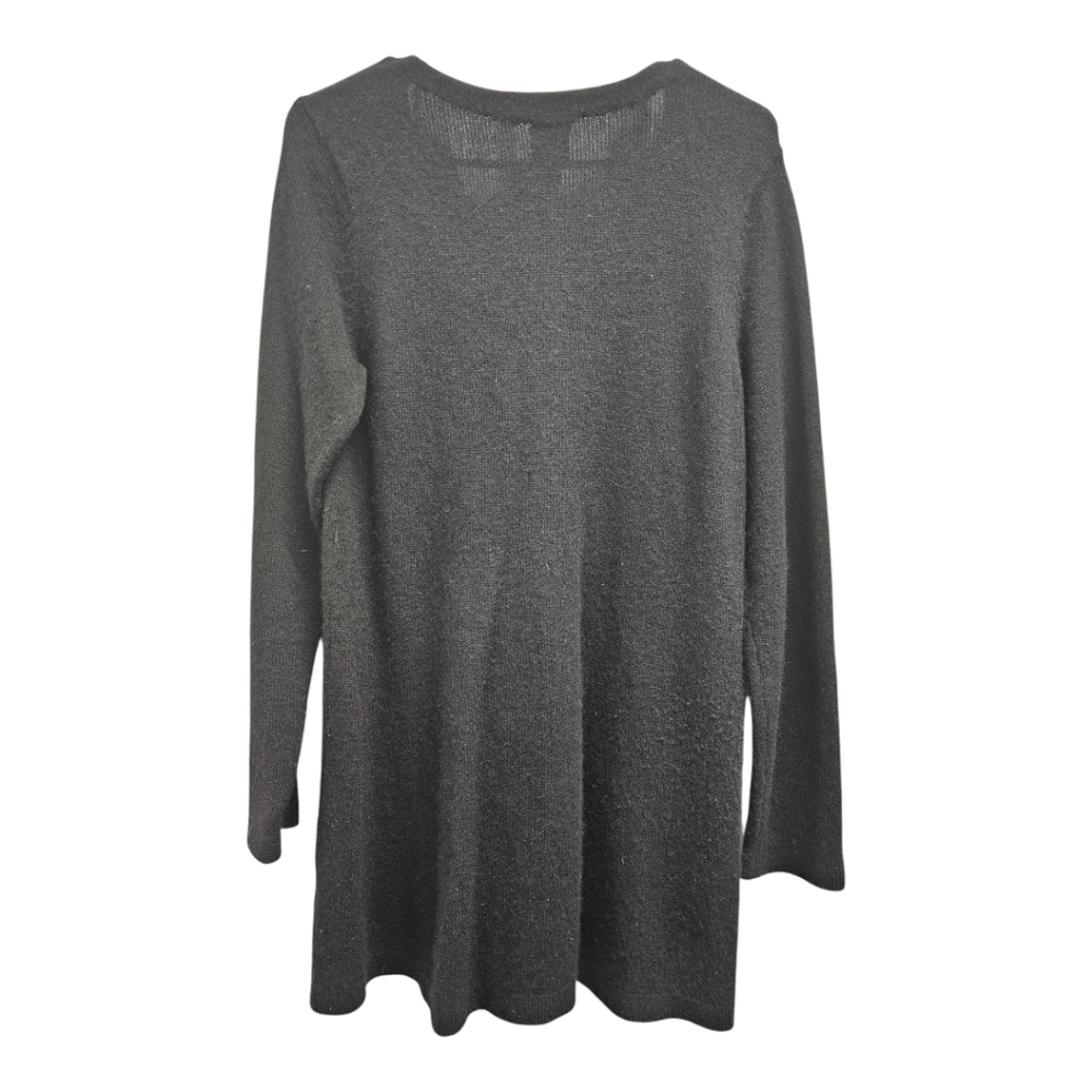 Eileen Fisher Front Button Black Cashmere Cardigan SZ SMALL - Picture 2 of 8